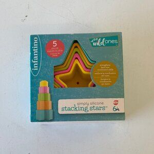 Infantino Wee Wild Ones Silicone Stacking Stars - Multicolor